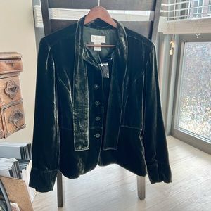 Victorian Edwardian Chadwicks Green Velvet Blazer NWOT Small 8